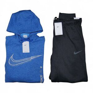 Nike Big Swoosh Men's 2 Piece Tracksuit Therma-Fit Sweatsuit Matching Size M NWT